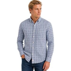 Vineyard Vines Slim Fit Murray Shirt Blue Plaid Cotton Button Down L